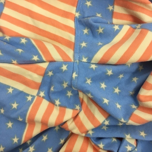 LULAROE Leggings Americana Flag Stars Stripes OS One Size Patriotic July 4th USA - Picture 8 of 9